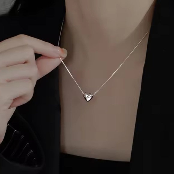 ◾️925 Sterling Silver Heart Pendant Necklace - Picture 6 of 11